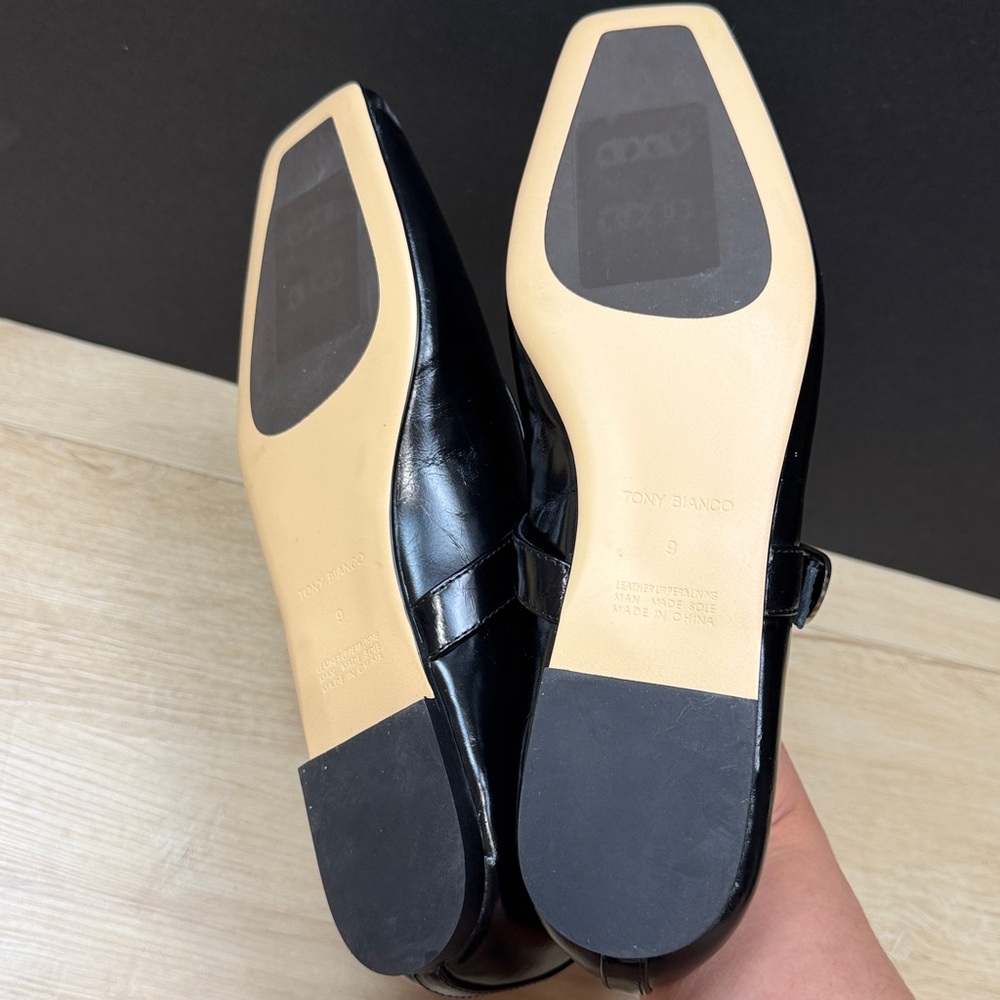 Tony Bianco Black Mary Jane Leather Flats - Picture 10 of 10